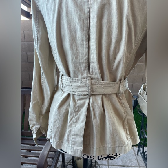 Denim & Supply R Lauren Safari Style Cotton Neutral Short Trench Jacket S/P S P - Picture 15 of 16